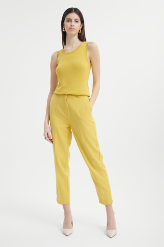 Limonkowe spodnie typu cygaretki 
