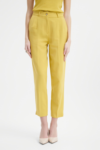 Limonkowe spodnie typu cygaretki 