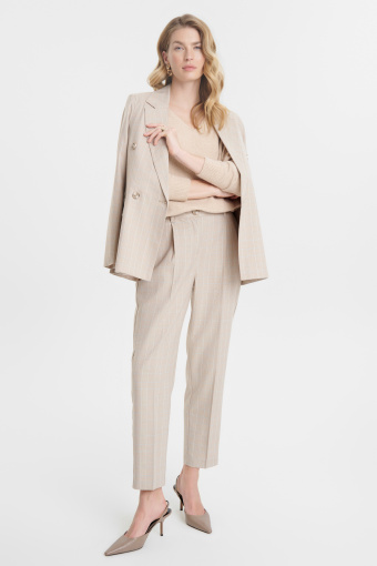 Jasnobeżowe wiskozowe spodnie