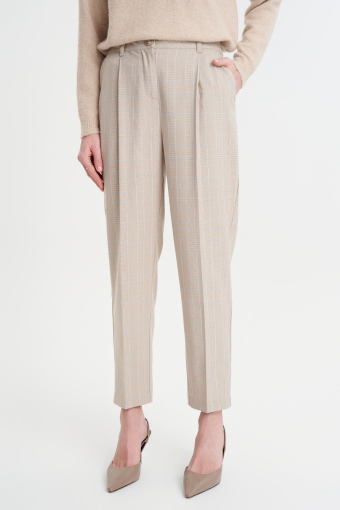 Jasnobeżowe wiskozowe spodnie