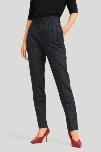 Eleganckie spodnie z nadrukiem w kratę