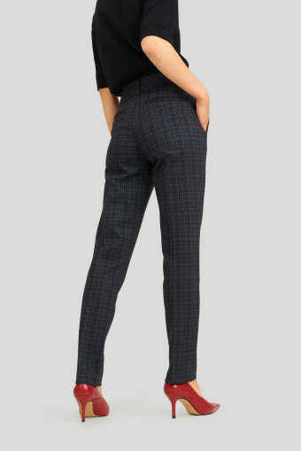 Eleganckie spodnie z nadrukiem w kratę