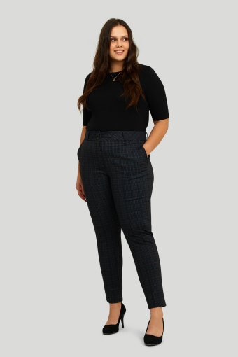 Eleganckie spodnie z nadrukiem w kratę