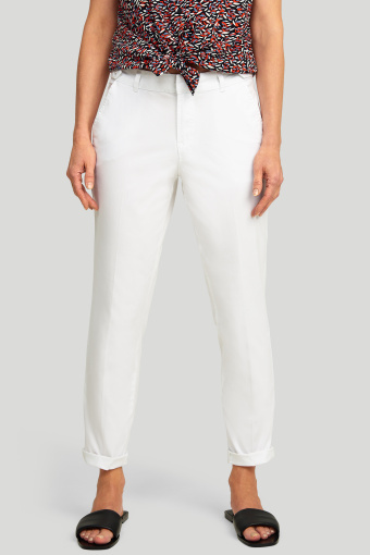 Bawełniane spodnie typu chino z ozdobnym detalem w pasie