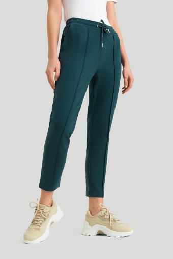 Dresowe spodnie z  ozdobnym przeszyciem, turkus