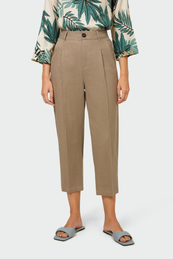 Lniane spodnie z zakładkami Lniane spodnie z zakładkami