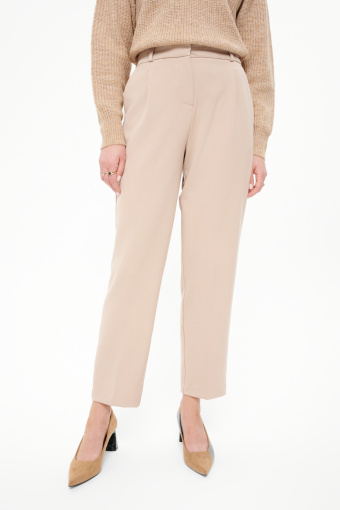 Klasyczne beżowe spodnie z wiskozą