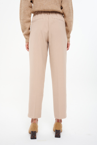 Klasyczne beżowe spodnie z wiskozą