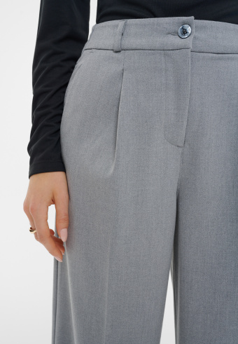 Szare eleganckie spodnie wide leg