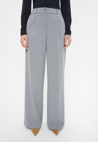 Szare eleganckie spodnie wide leg