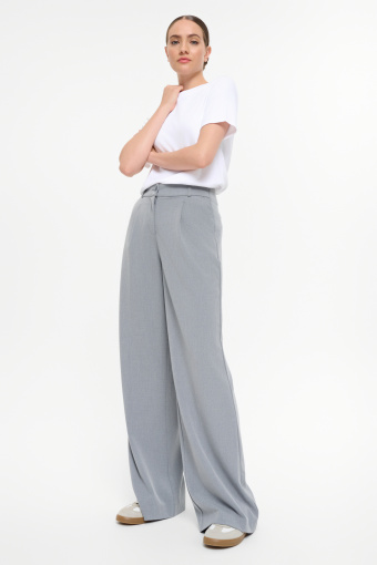 Szare eleganckie spodnie wide leg