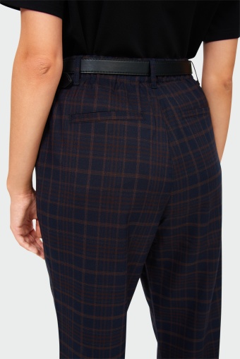 Spodnie z zakładkami w kratę