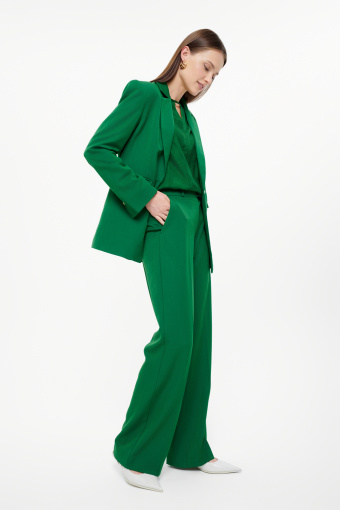 Zielone spodnie z szeroka nogawką Zielone spodnie z szeroka nogawką