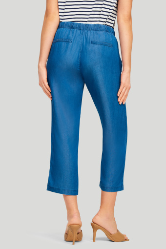 Luźne spodnie z lyocell'u  z gumką w talii z troczkami