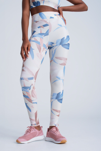 Legginsy z wysoką talią w kwiaty Legginsy z wysoką talią w kwiaty