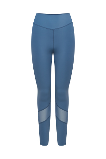 Niebieskie legginsy ozdobione siateczką