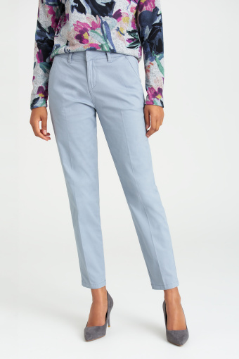 Bawełniane, szare spodnie z ozdobnymi guzikami