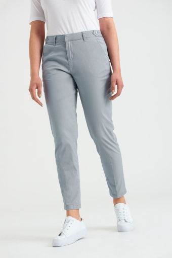 Bawełniane, szare spodnie z ozdobnymi guzikami