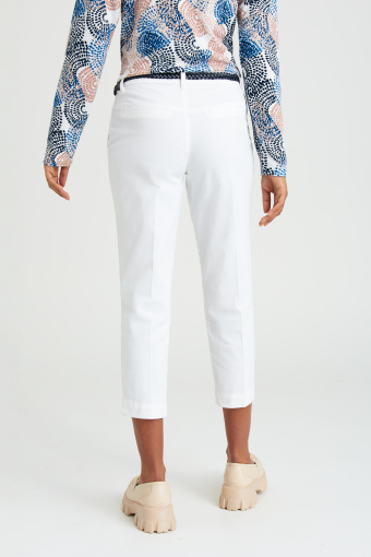 Białe spodnie 7/8, bawełniane