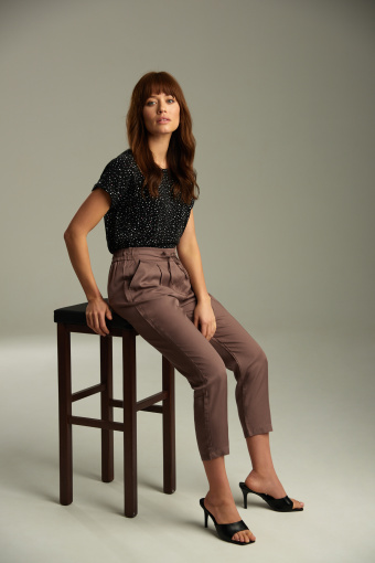 Spodnie z lyocell'u z troczkiem