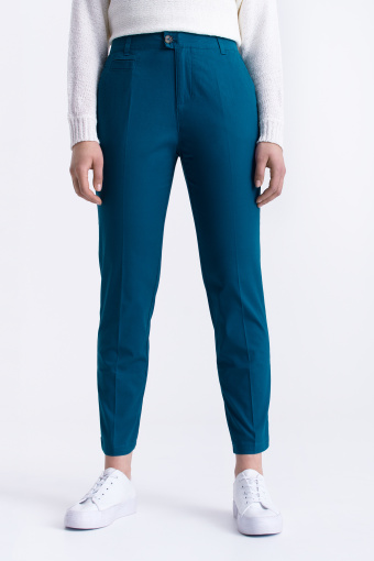 Bawełniane spodnie w ciemnym odcieniu turkusu Bawełniane spodnie w ciemnym odcieniu turkusu