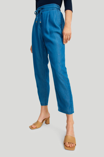 Spodnie z lyocell'u z troczkiem