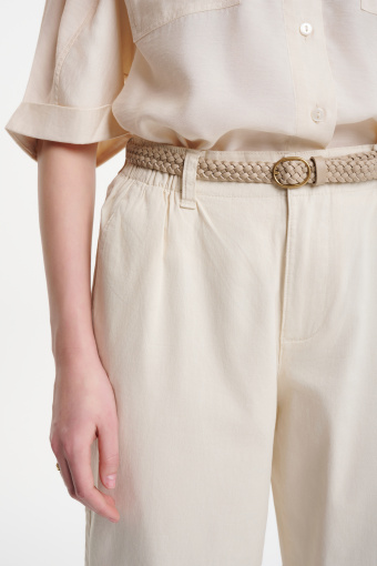 Luźne kremowe spodnie