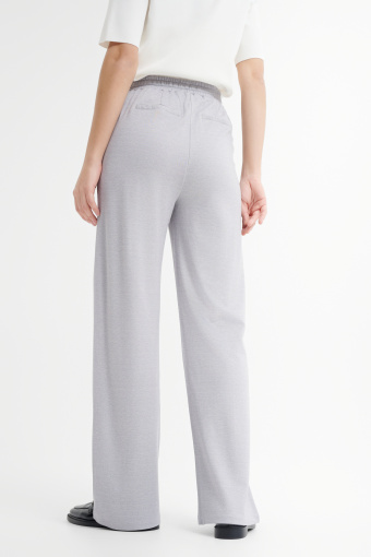 Szare spodnie wiskozowe z szeroką nogawką  Szare spodnie wiskozowe z szeroką nogawką