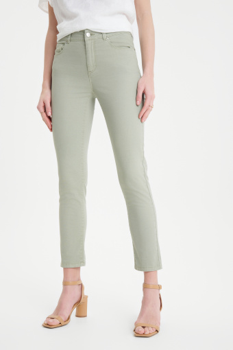 Jasnooliwkowe spodnie skinny