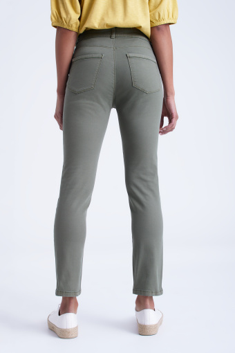 Oliwkowe dopasowane spodnie