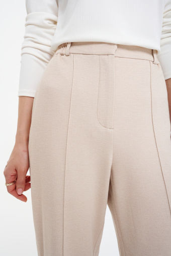 Beżowe stylowe spodnie wide leg Beżowe stylowe spodnie wide leg