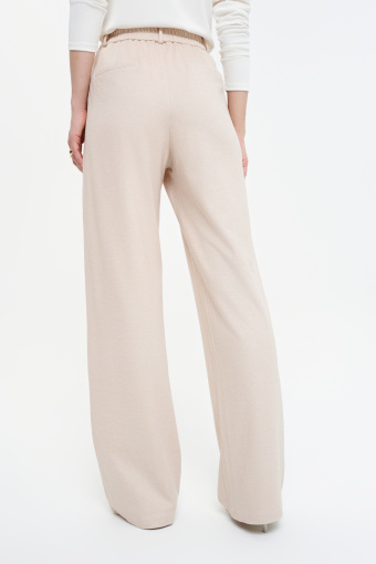 Beżowe stylowe spodnie wide leg Beżowe stylowe spodnie wide leg