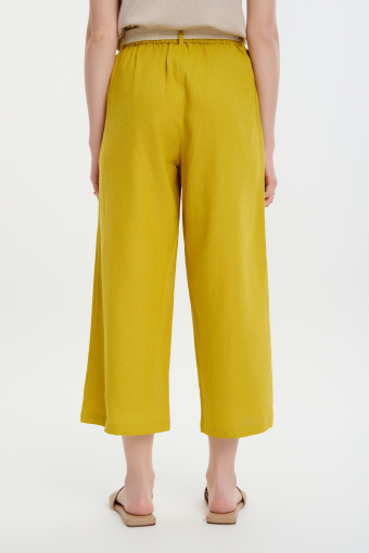 Żółte spodnie typu kuloty