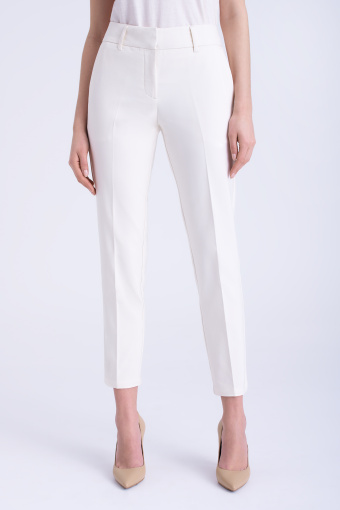 Eleganckie spodnie w kant, kolor ecru