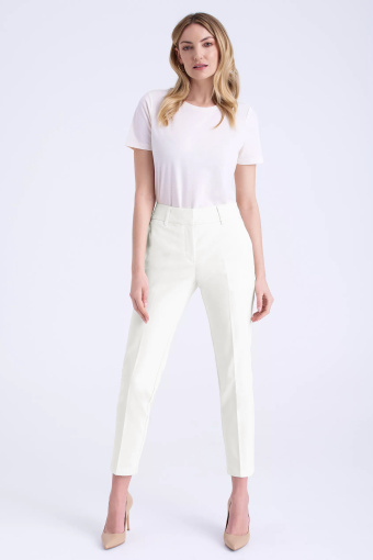 Eleganckie spodnie w kant, kolor ecru