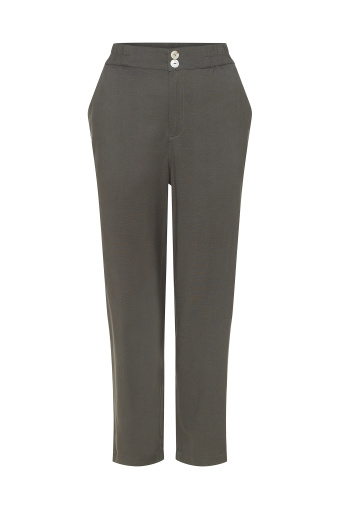 Luźne, lniane spodnie, ciemna zieleń Luźne, lniane spodnie, ciemna zieleń