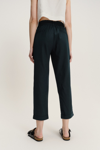 Spodnie 7/8 z domieszką lnu