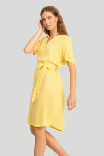 Sukienka z krótkim rękawem, dekoltem V i wiązaniem w pasie