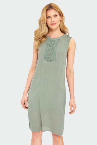 Wiskozowa sukienka z ozdobną wstawką