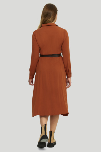 Wiskozowa szmizjerka w kolorze ochry, pasek w zestawie