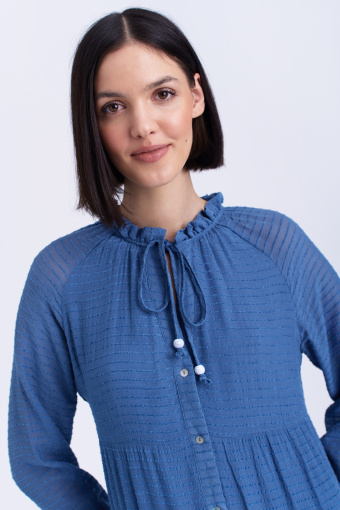 Sukienka z długimi rękawami, ciemnoniebieska