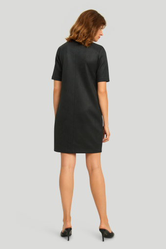 Klasyczna, ciemnozielona sukienka z miękkiej dzianiny