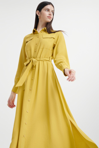 Szmizjerka maxi w limonkowym kolorze 