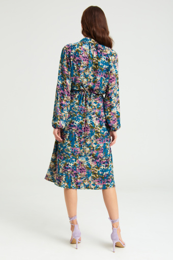 Szmizjerka midi z kolorowym nadrukiem