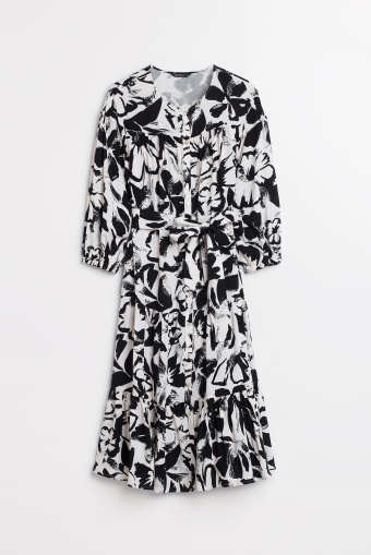 Sukienka midi z nadrukiem w kwiaty