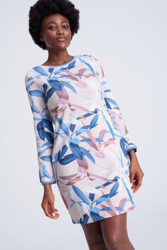 Dresowa sukienka w kwiaty Dresowa sukienka w kwiaty