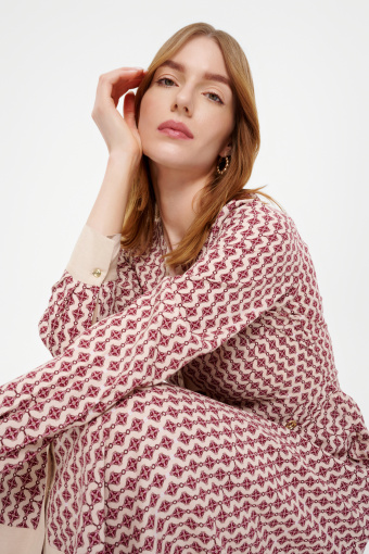 Wiskozowa sukienka z autorskim printem