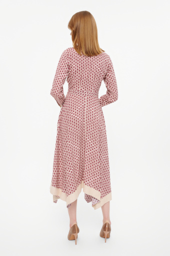 Wiskozowa sukienka z autorskim printem