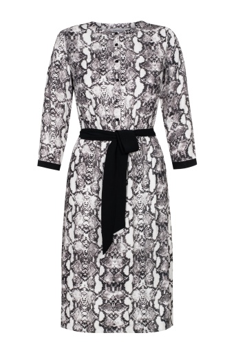 Sukienka wiskozowa ze zwierzęcym nadrukiem