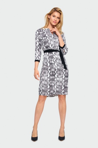 Sukienka wiskozowa ze zwierzęcym nadrukiem